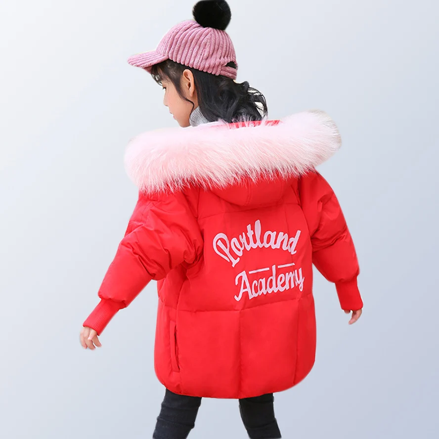 

Girls Winter Jackets Fur 2018 Children Clothing Kids Down Jacket Thick Warm Long Parka for Teenage Girl 6 8 10 12 14 Year Old
