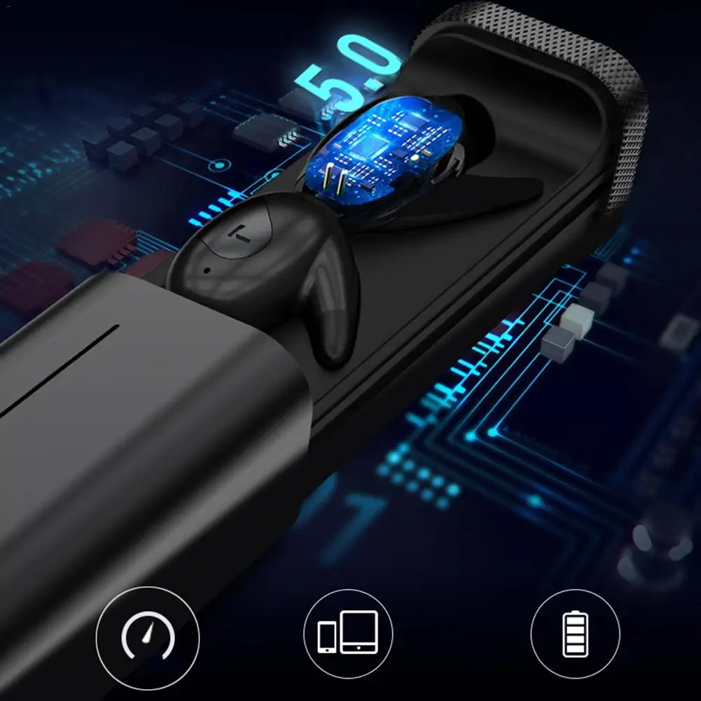 Беспроводная Bluetooth гарнитура I9 TWS с зарядным отсеком бинокулярная