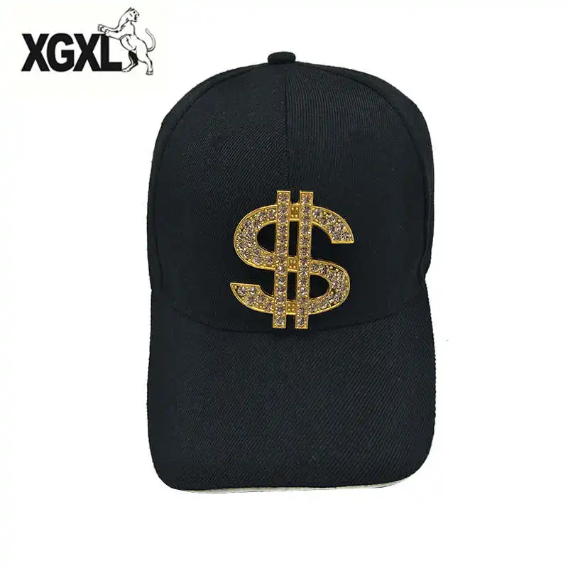 Brand Adjustable Diamond Dollar Sign The Money Baseball Cap Gorras