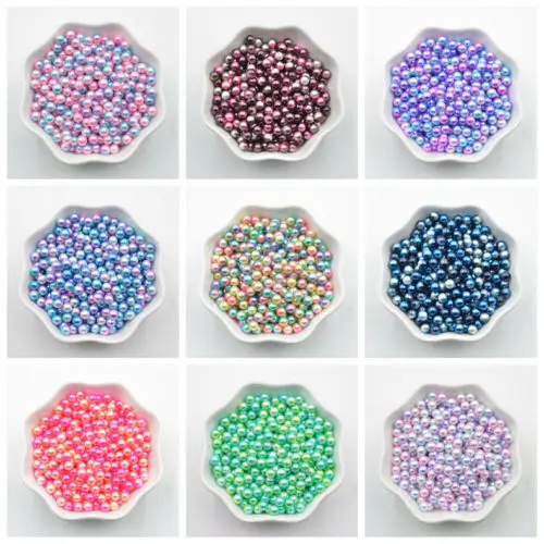 

200pcs 4mm No Hole Gradually Discoloration Pearl ABS Imitation Pearl DIY Pearl R33