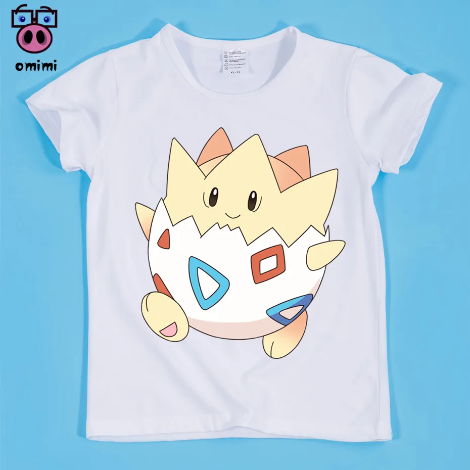 Футболка для мальчиков и девочек с изображением Пикачу Togepi Harajuku Детская футболка