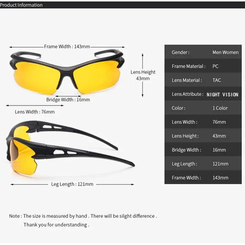 Explosive I Key Buy Brand Night Vision Glasses Men Night Driving Goggles Women Sunglasses Yellow Lens Classic UV400 Unisex