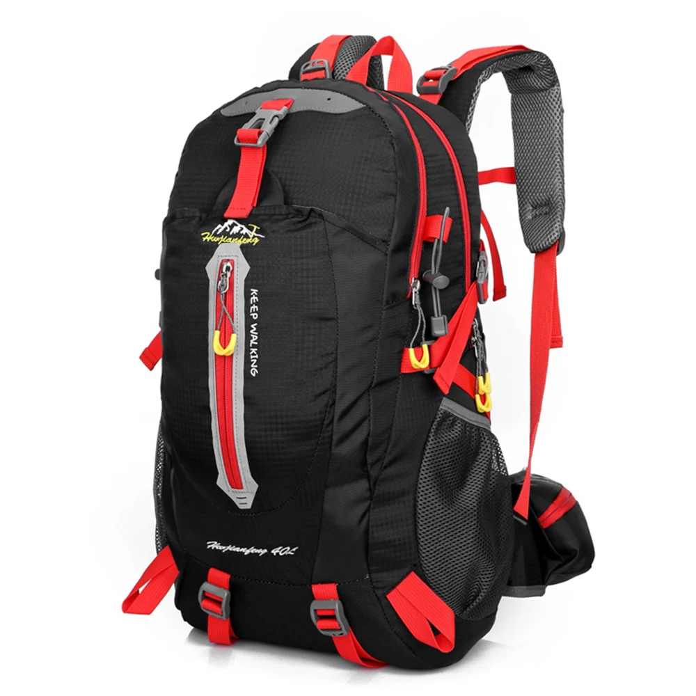 40л уличный рюкзак, походная сумка, водонепроницаемый рюкзак для ноутбука, походные сумки для мужчин и женщин, походные рюкзаки, спортивная сумка - Цвет: Black  Red