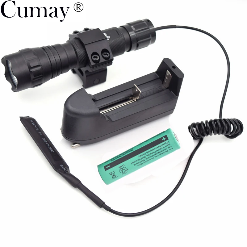 

Outdoor LED Flashlight 18650 3800 lumen 5 mode T6 Hunting linterna led Torch Light zaklamp + Mount Remote switch charger