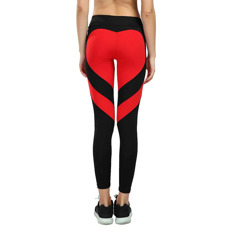 K348 Black Red Hip CUHAKCI ПРИНТ леггинсы с дырками сердце хип для женщин Push Up леггинсы для женский фитнес Клубная спортивная одежда тренировки Леггинсы - Цвет: K348 Black Red Hip