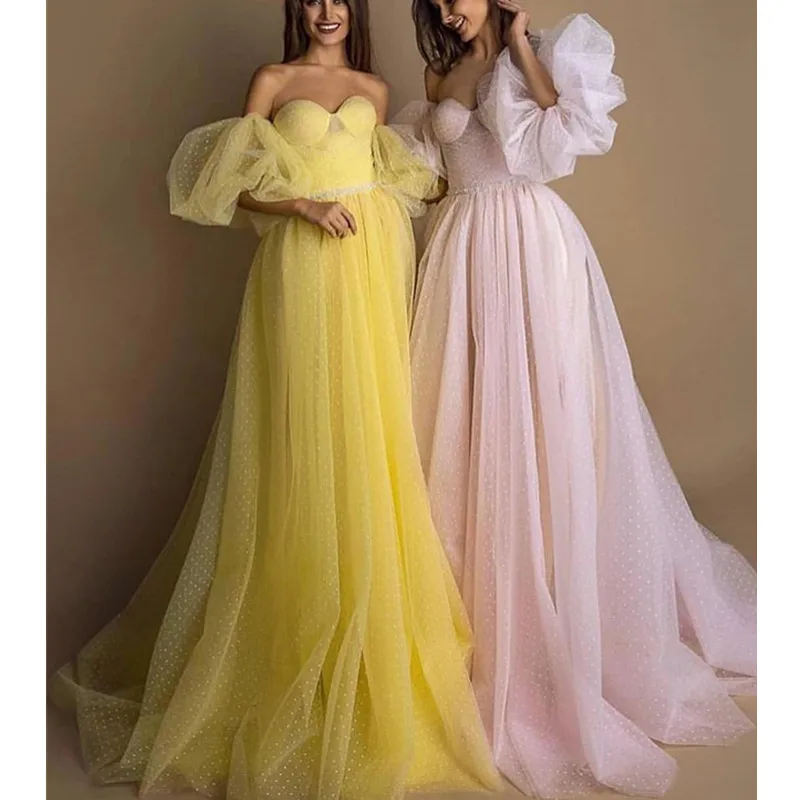 Robe De Soiree Musulman вечерние платья Длинное Элегантное с открытыми плечами официальное платье из тюли для свадебной вечеринки с поясом из бисера