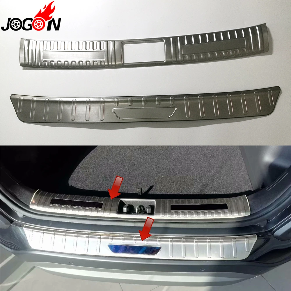 

For Hyundai Kona Kauai Encino 2018 Car Styling Interior Exterior Trunk Rear Door Sill Bumper Plate Protector Cover Trim S.Steel