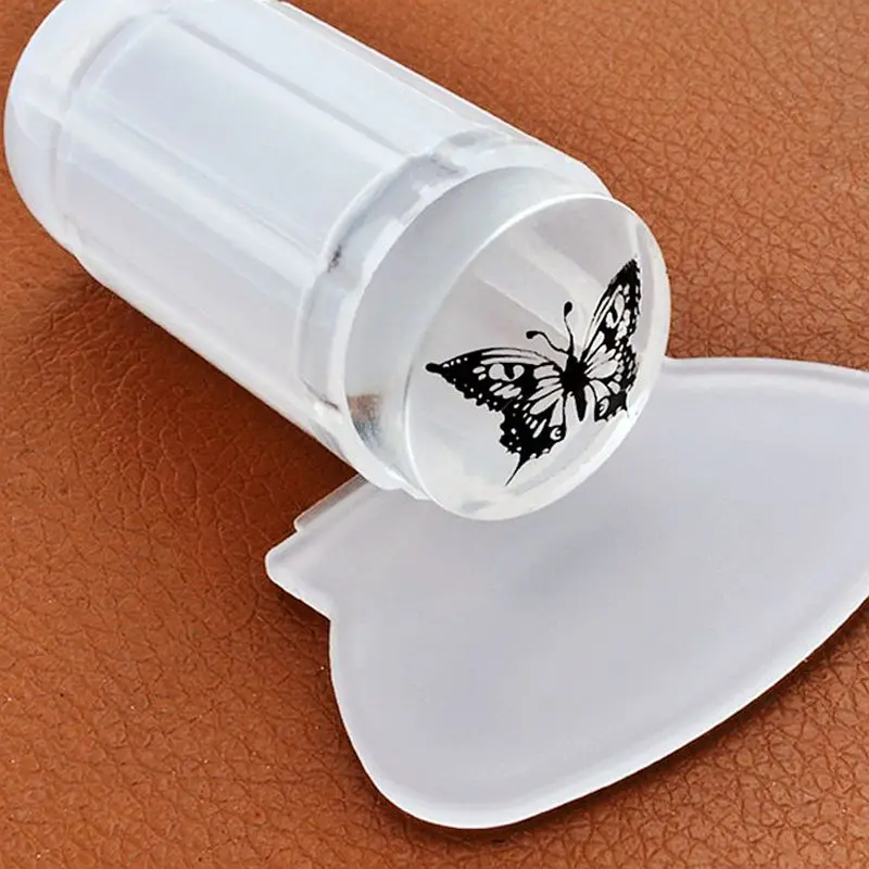 

clear jelly nail stamping plates stamper and scraper knife set transparent nail supplies tools new arrival