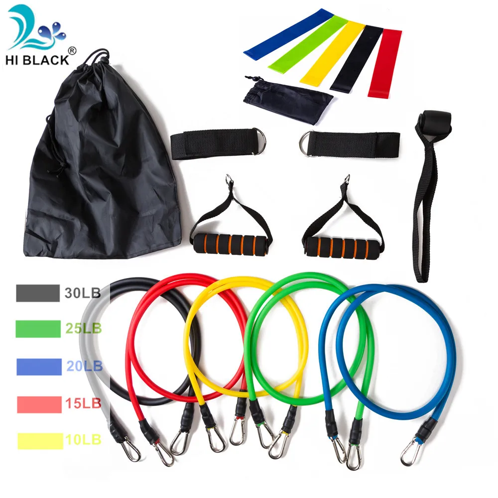 

HI BLACK Resistance Bands set - 17 Pcs Expander Tubes Rubber Band For Resistance Training, Physical Therapy, Home Gyms Workout