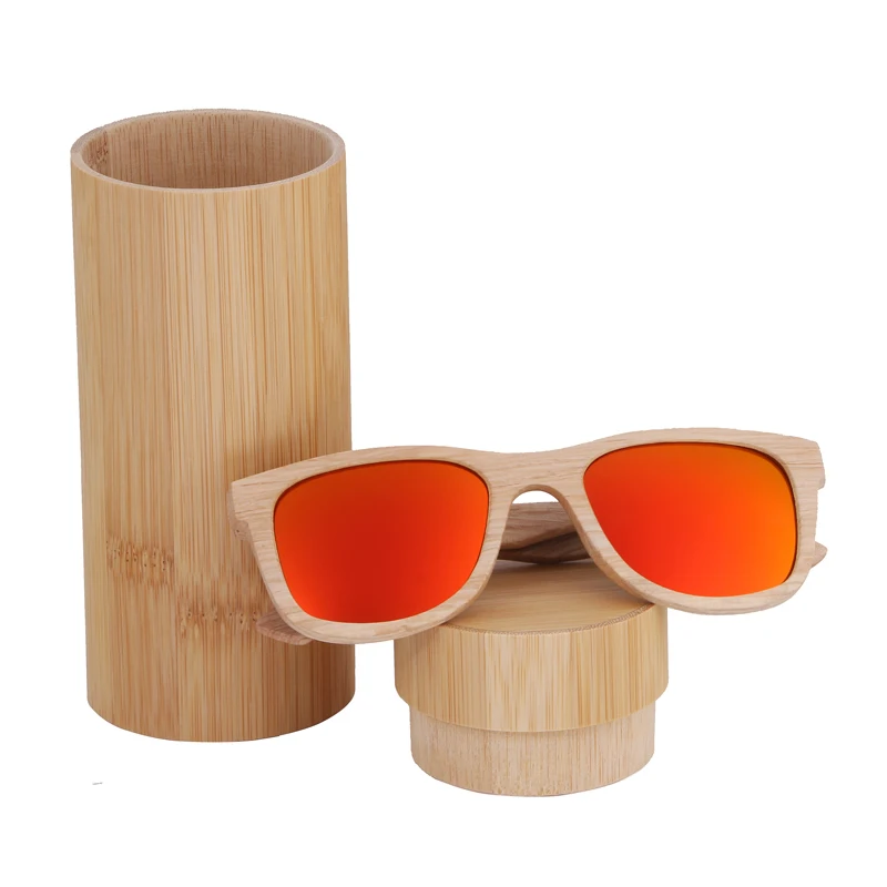 BerWer поляризованные солнцезащитные очки ретро для мужчин и женщин Роскошные солнцезащитные очки из дерева ручной работы для друзей в качестве подарков дропшиппинг OEM - Цвет линз: red lens with case