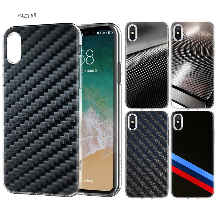 cheap Fundas Soft Silicone Phone Back Case For Apple iPhone 6 6S 7 8 Plus X XS MAX XR 5S 5C SE 5 Cover car carbon fibre