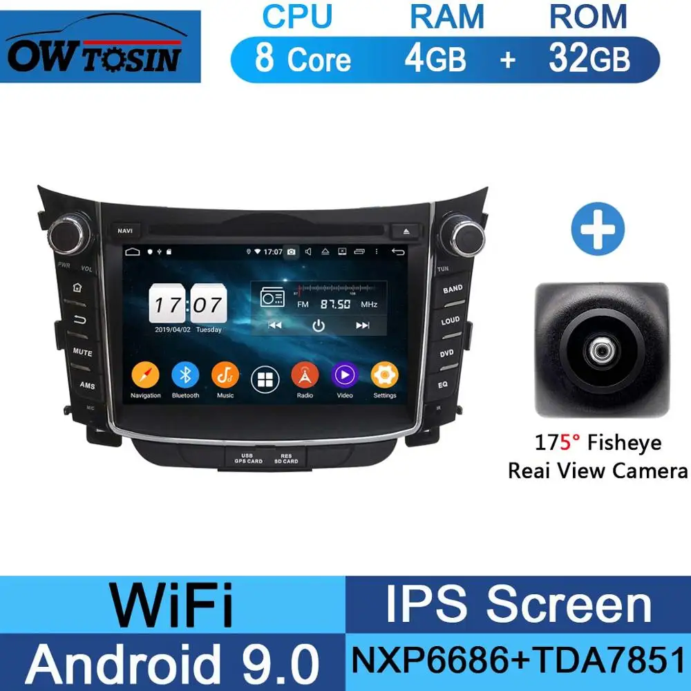 32G Fisheye Camera " ips Восьмиядерный 4G ram+ 64G rom Android 9,0 автомобильный DVD навигационный GPS радиоприемник для hyundai I30 2011- DSP CarPlay Parrot BT стерео Adas - Цвет: 32G Fisheye Camera