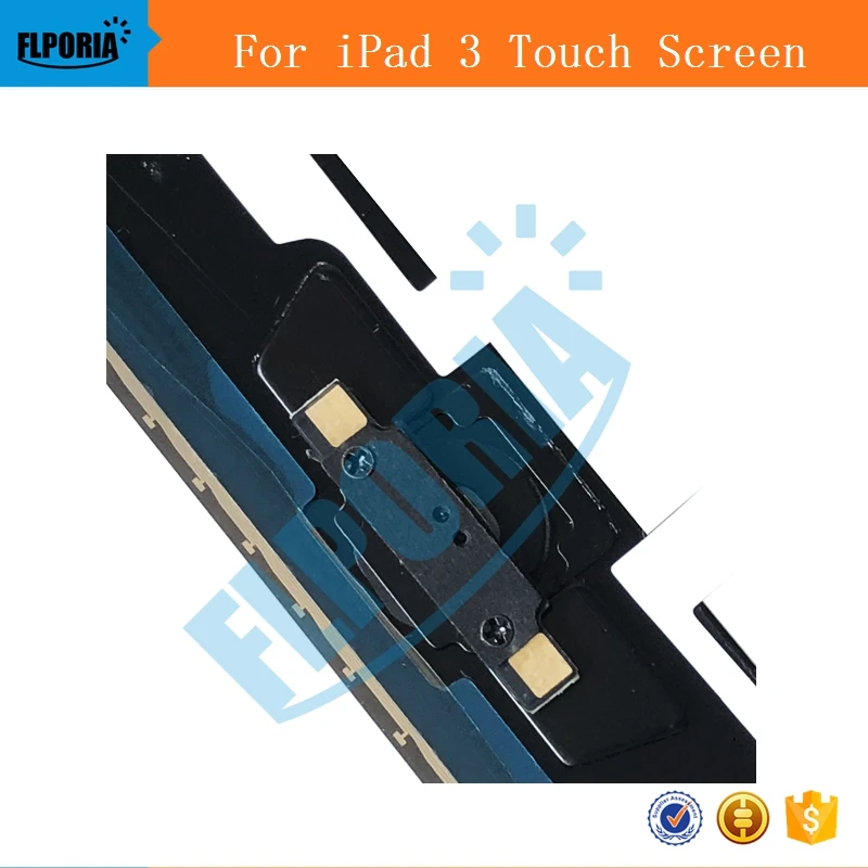 IPHT0201 For IPAD 3 whiteblack Digitizer Touch Screen Front Display Glass Assembly - Includes Home Button and flex + Camera Holder + frame(7)