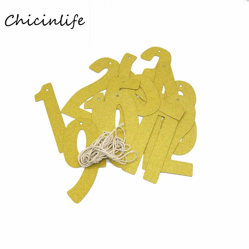 Chicinlife 1 комплект Золотой/Розовый 12 месяцев номер фото плакат день рождения