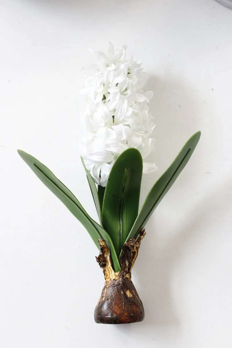 Artificial Flower Hyacinth With Bulbs Silk Flower for Wedding Garden Home Table Decoration DIY Bonsai Fake Flower - Цвет: Белый