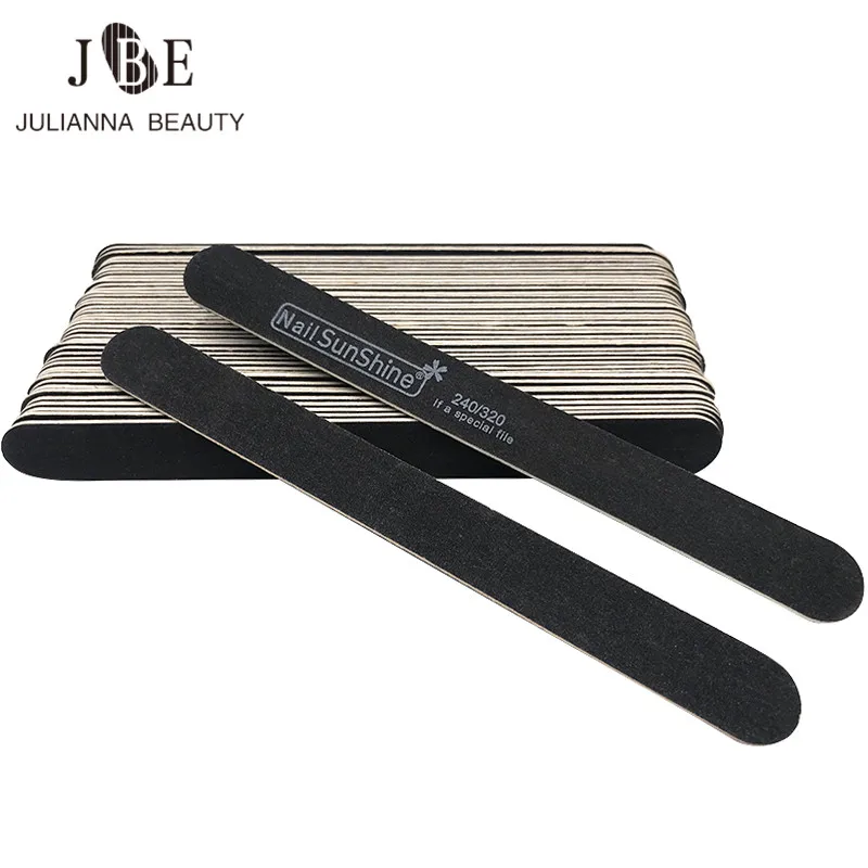 50pcs Nail File Sanding Buffer Block 240/320 Sandpaper Pedicure Manicure Buffing Polish Black Tool Lime a Ongle Professional