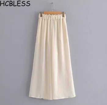 

HCBLESS 2019 summer new elastic waist high waist drop wide leg pants women's casual pants