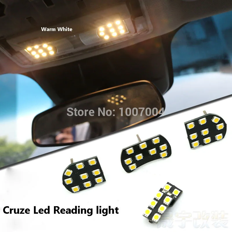 4 colors 4 pcs/lot Car refiting For Cruze car LED reading light/ Crzue Interior Dome Lights/ LED Atmosphere lamp