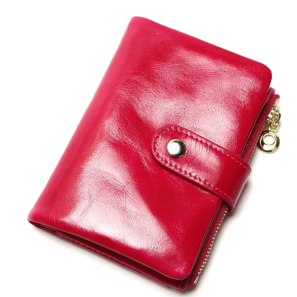 Модный Маленький Ретро винтажный кошелек из натуральной воловьей кожи многонациональные держатели для карт кошелек для монет женский короткий Walelts - Цвет: Rose