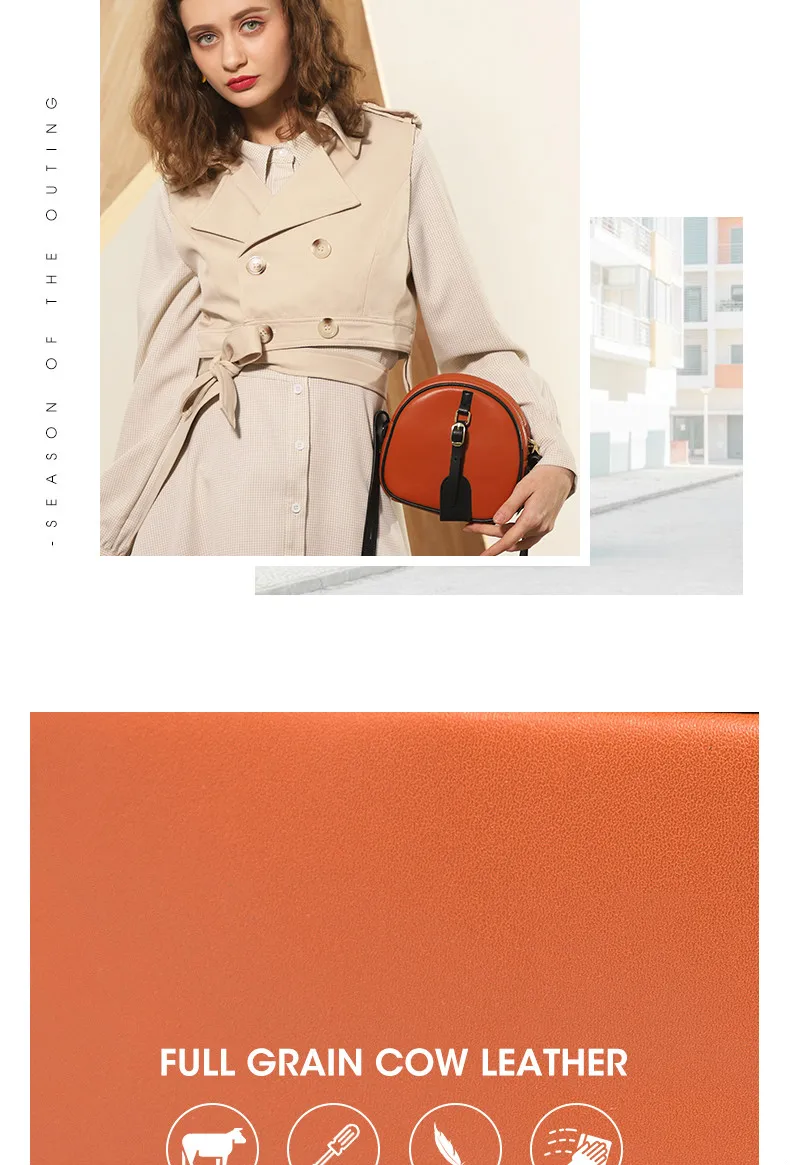 Bisonjs couro de vaca crossbody bags para