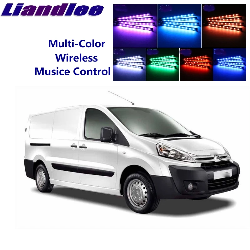 LiandLee Car Glow Interior Floor Decorative Atmosphere Seats Accent Ambient Neon light For Citroen Jumpy Dispatch MK2 2007~201