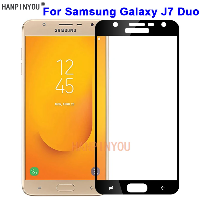 Для Samsung Galaxy J7 Duo (2018) J720 5 &quotтвердость 9H 2.5D полное покрытие Закаленное стекло