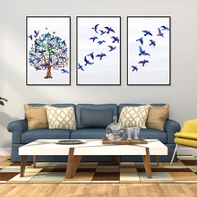 

Posters And Prints Flower Tree And Flying Birds Unframed High Quality Decoration Living Room Nordic Style Canvas Printings