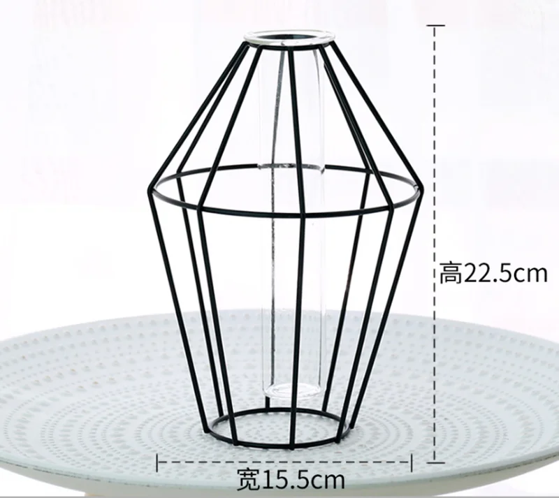 Скандинавском стиле 3D геометрическая стеклянная железная художественная Геометрическая ваза с настольным растением бонсай цветок свадебное украшение дома аксессуары - Цвет: 3-L