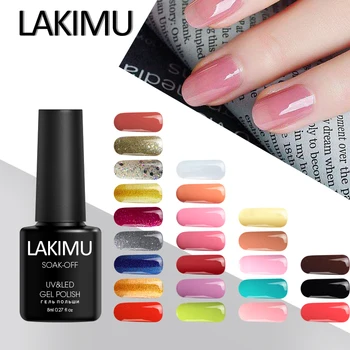 

LAKIMU Long Lasting Gel Polish Nail Art Varnish Without Top Base 3 In 1 Soak Off UV Semi Permanent One Step Gel Nail Polish