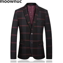 Новые Модные Пиджаки masculina мужской костюм полосатый Блейзер Куртки стройная фигура Повседневное пальто Homme Большие размеры S-3XL-1- 1915