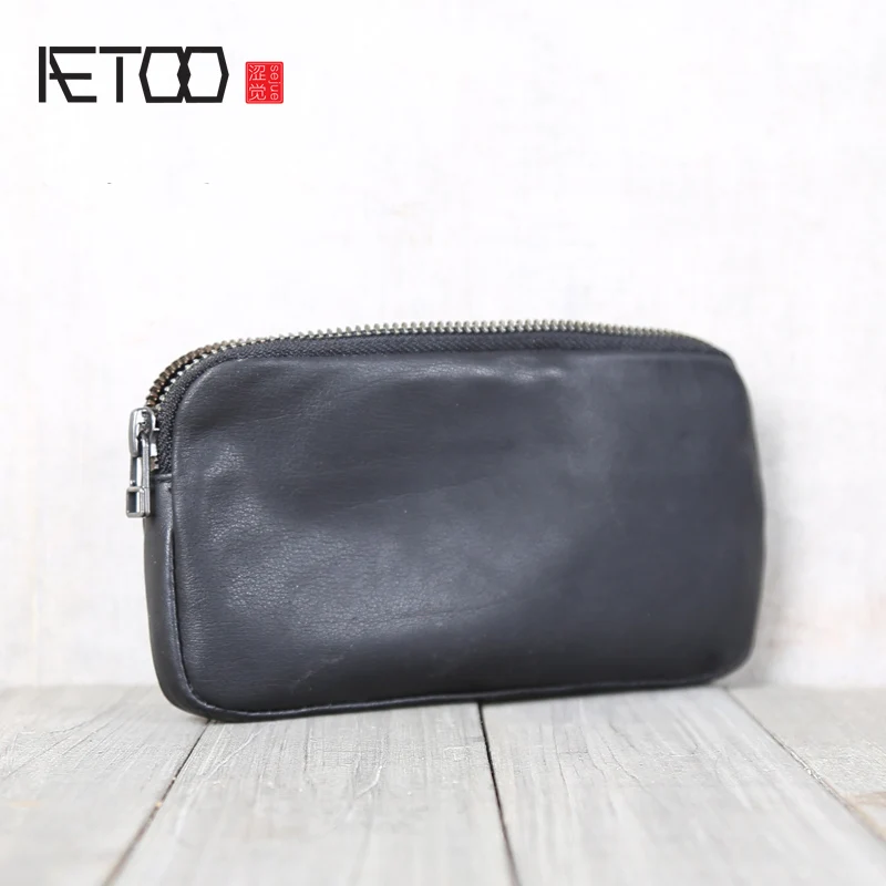 

BJYL Handmade leather wallet head layer cowhide mobile phone bag