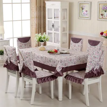 

Postoral Lace Tablecloth for Wedding Decor, Brand Dining Table Cloth and Chair Covers Cushion Manteles Para Mesa 13 Pieces/Set