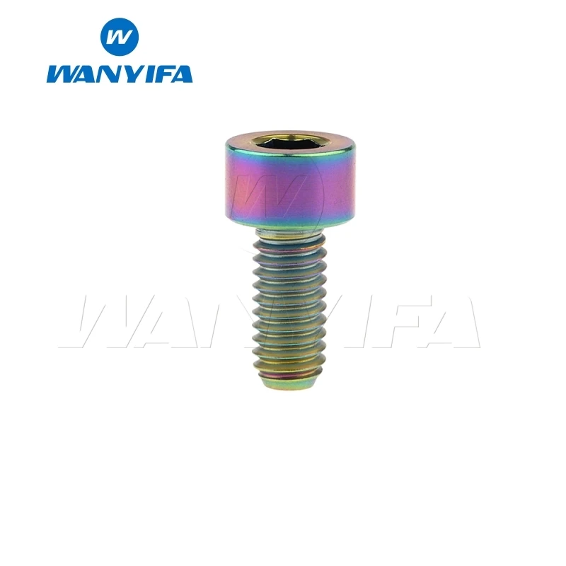 M6x15 Rainbow Wanyifa клеймо M6x10 15, 16, 18, 20, 25 30 35, 40 45 50 55 60 мм Винт С Титановым болтом для велосипедного тормоза велосипеда части - Цвет: M6x15 Rainbow