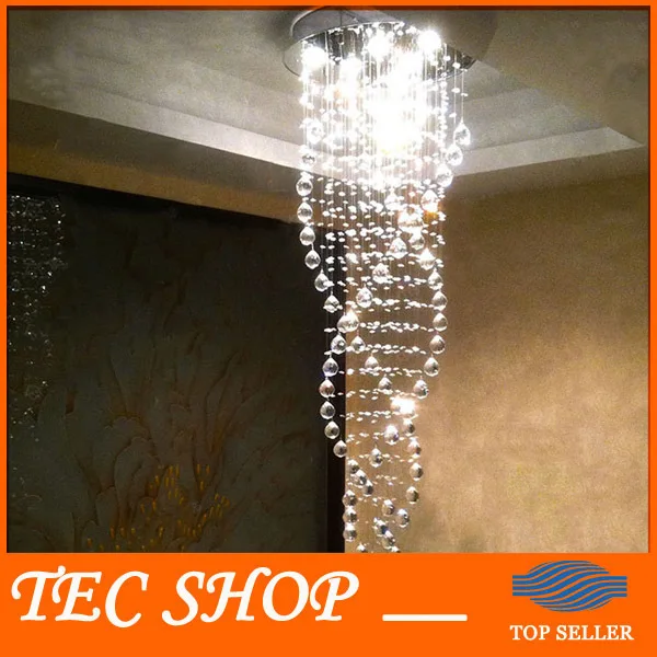 

Best Price K9 Crystal Chandeliers Duplex Staircase Crystal Lights LED Ceiling Lamp Triple Spiral lustres de cristal pendentes