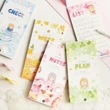 30 простыни Детские Kawaii Sweety девушка memo pad портативный блокнот планировщик DIY заметки милые канцелярский школьный офисный питания Papelaria