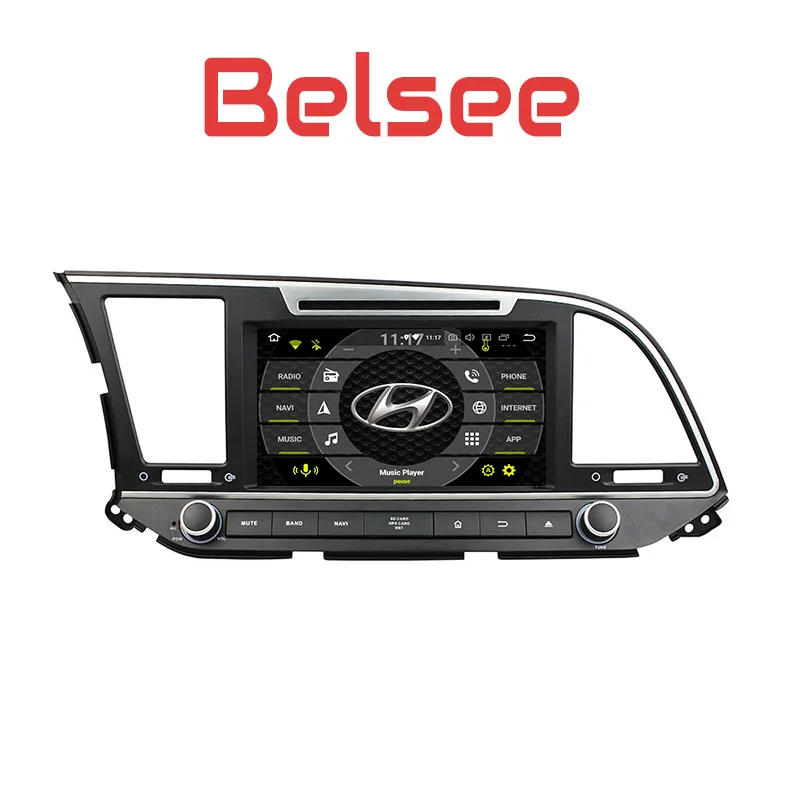 Top Belsee for Hyundai Elantra 2016 2017 2 Din 4GB 8.0 Android Car Radio GPS Navigation Stereo Autoradio DVD Player WiFi Bluetooth 0