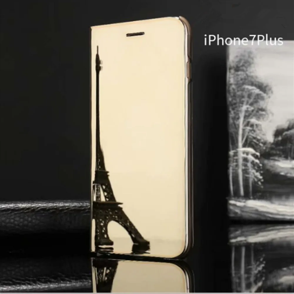 Case on for iphone 5 5s SE plating Mirror Flip wallet for iphone 6 6s 7 8 stand phone case for iphone 6 7 8 plus cover 4 (7)