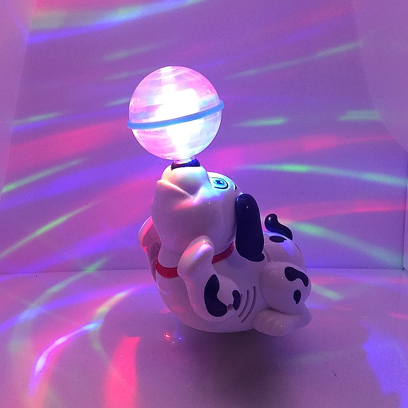 Электрический Собака инновации динамичной музыки Танцы вращаться на 360 градусов мечта по всему небу звезды 3D свет tamagochi oyuncak детские игрушки