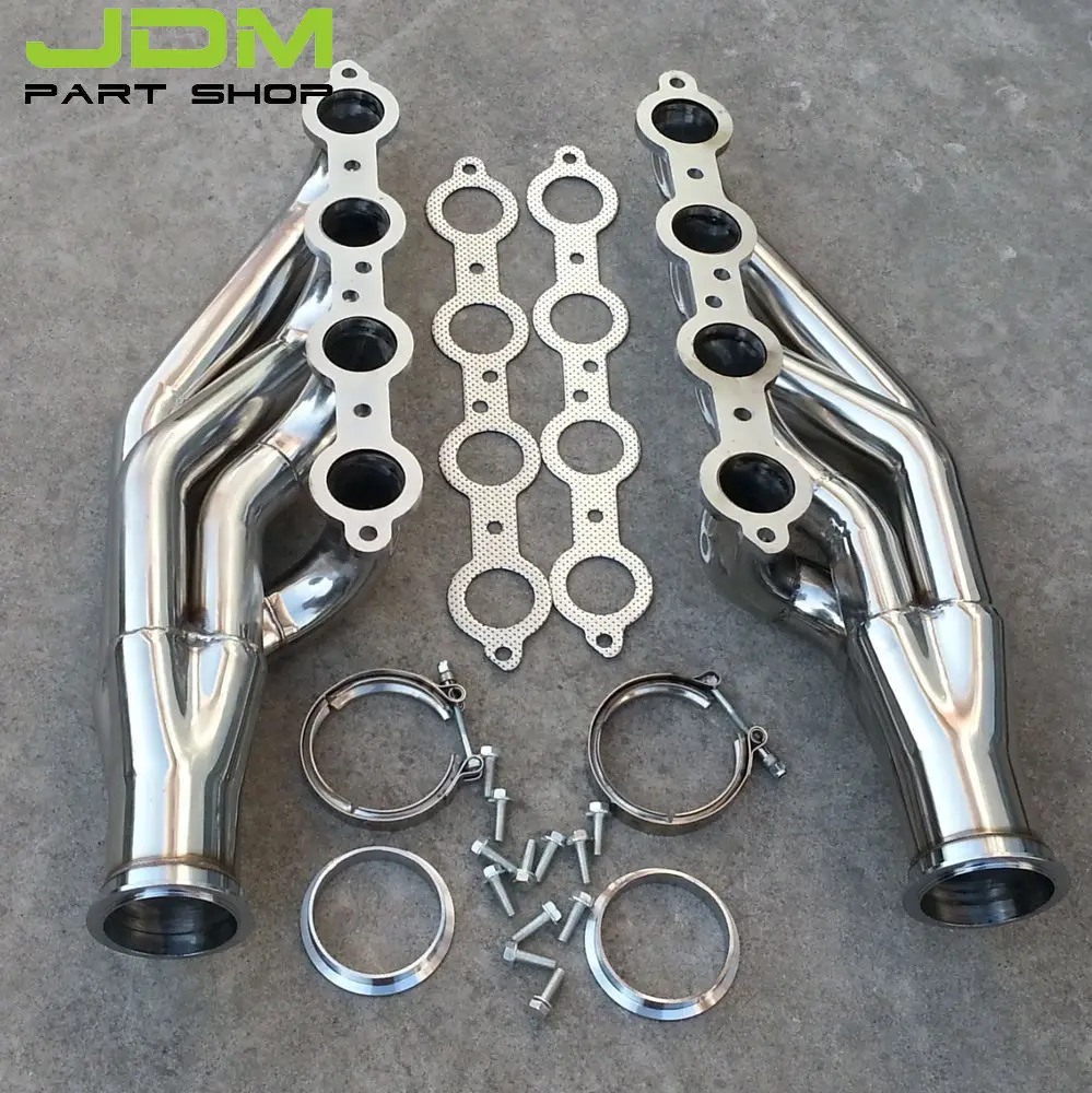 Up Forward Exhaust Header Manifold For Chevy Small Block LS1 LS6 LSX GM V8 pair