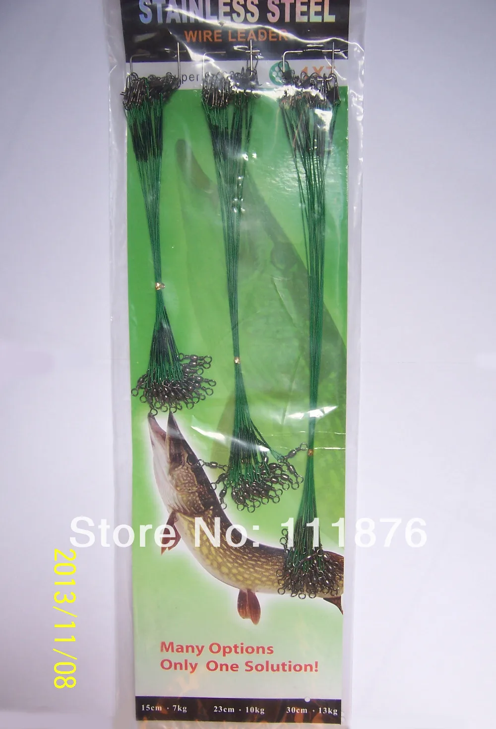 

180pcs 3packs 3 Sizes Steel Fishing Wire Spinner Leaders With Interlock Snaps & Swivels Fishing Tackle Free Shipping
