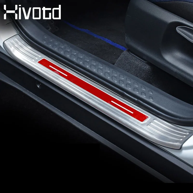 

Hivotd For Toyota C-HR CHR 2019 Car Stainless Steel styling Door Sill Welcome Pedal Scuff Plate Cover Trims Exterior Accessories