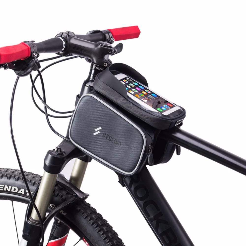 

MTB Bicycle Bike Bag 6" Touchscreen Frame Reflective Bag Cycling Top Waterproof Tube Bag Phone Case Bike Accessories