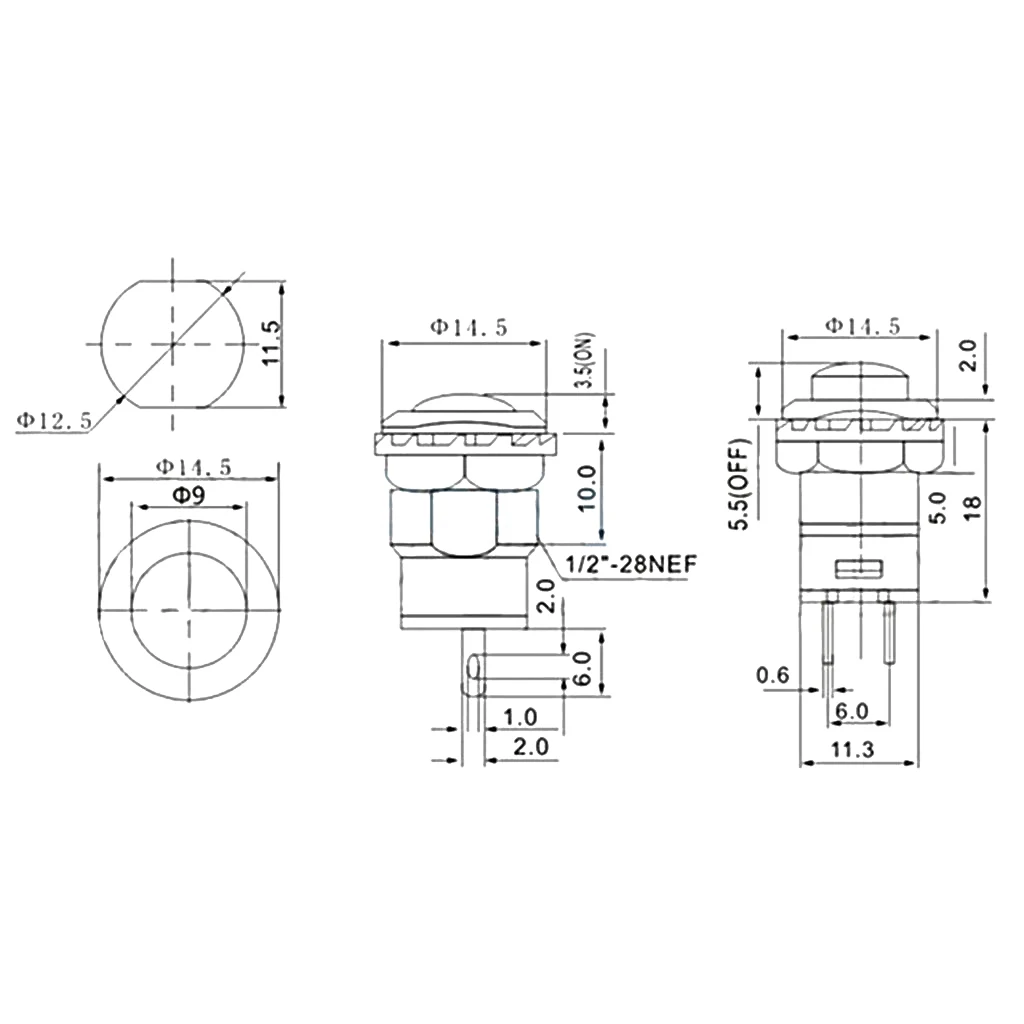 10 шт./компл. черная кнопка для автомобиля переключатель 12 мм 12V 1,5-3A для авто лодка Тир Блокировка с фиксацией выключения/на кнопочные переключатели