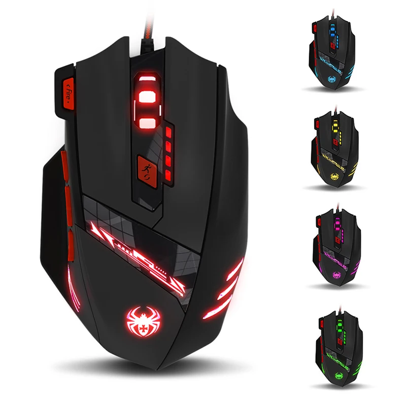 Зелот T-90 8 ключ 9200 Точек на дюйм Проводная Оптическая USB Pro Gaming Мышь 13 Светло-режим