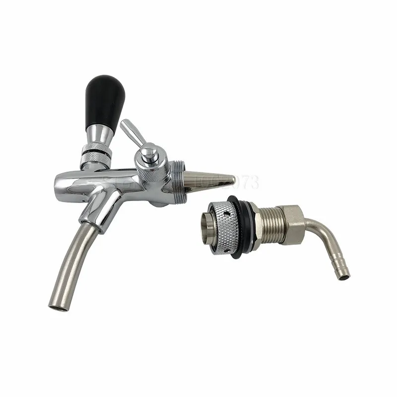 Kegerator Draft Beer Tap Faucet with adjustable Flow Controller chrome plating Shank Tap Kit for homebrew Kegging (31)
