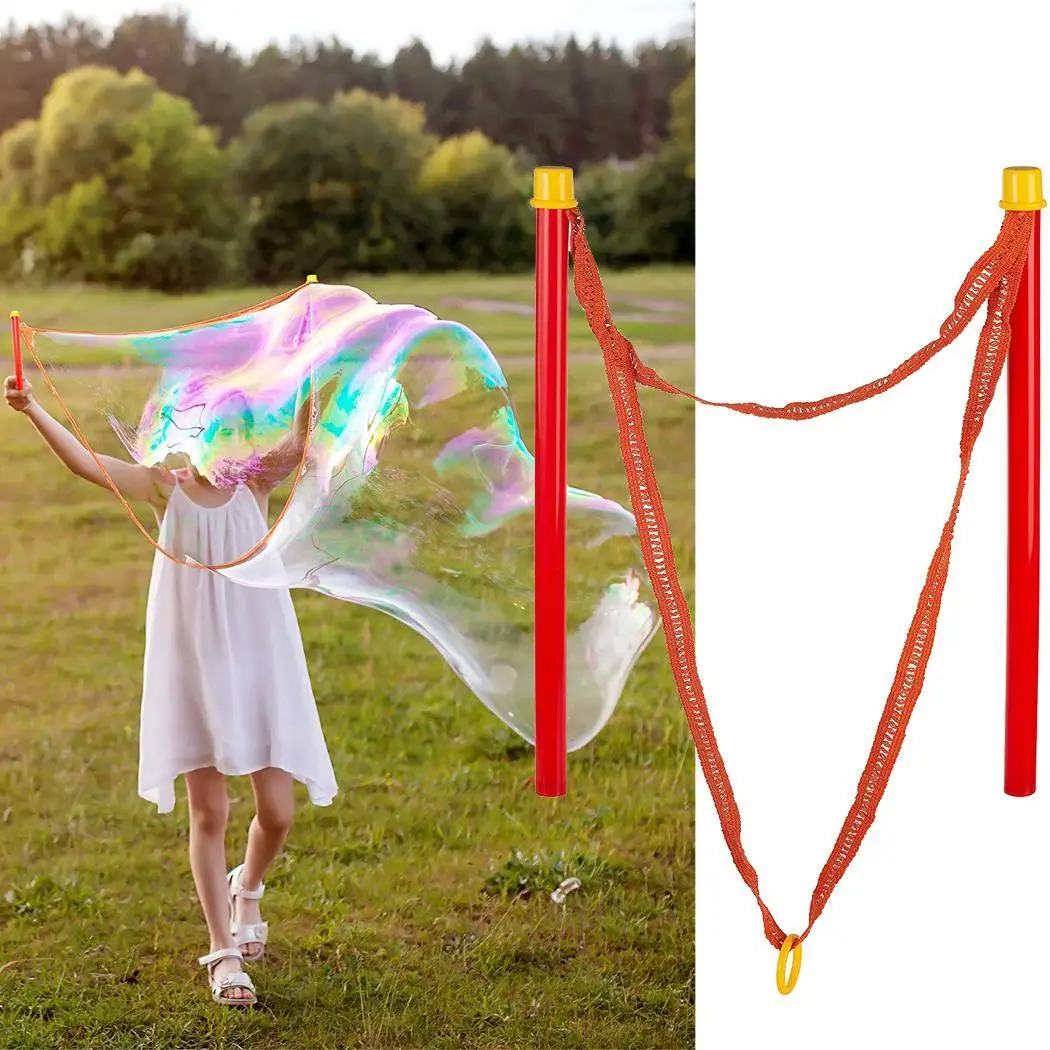 

Children Long Huge Bubbles Toys Fun Bubble Wand Outdoor Above 3 Years Kids Gifts 60cm/23inch Red Casual