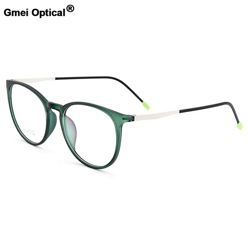 

Gmei Optical New Urltra-Light Round Full Rim Optical Eyeglasses Frames Women's Mixed Material Myopia Spectacles 6 Colors M7005