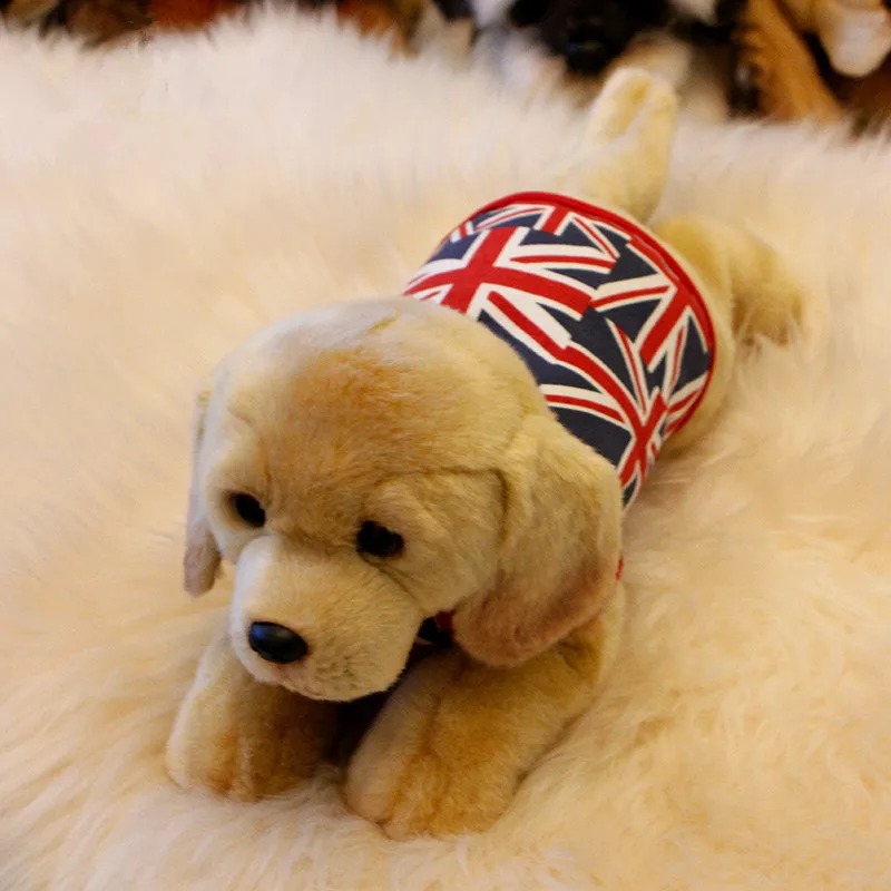 Dorimytrader cute simulation animal Labrador plush toy realistic animals dog stuffed doll kids and adult gift decoration 37x17x13cm DY50144 (3)