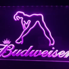 A133 Будвайзер экзотический танцор Стриптизерша бар светодиодный неоновый свет знак
