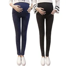 Сплошной цвет синий упрощенный дизайн для беременных черные джинсы Штаны для беременных подарок большие размеры XXXL